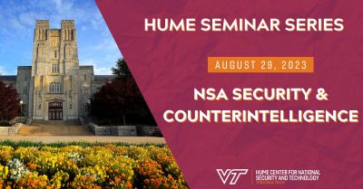 Hume Seminar Series: NSA Security & Counterintelligence