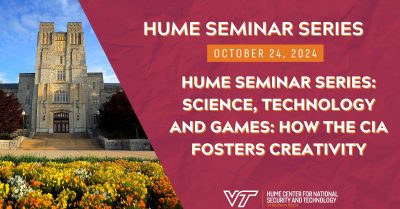 Hume Seminar Series: Science, Technology and Games: How the CIA Fosters Creativity