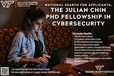 Now open for applications: The Julian Chin Ph.D. Fellowship in Cybersecurity